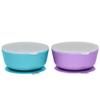 WeeSprout Suction Bowls for Baby & Toddlers (Set of 2) - 100% Silicone w/Plastic Lid - Leak Proof Feeding Supplies - Dishwasher & Microwave Safe Infant Dinnerware w/Extra Strong Base view 1