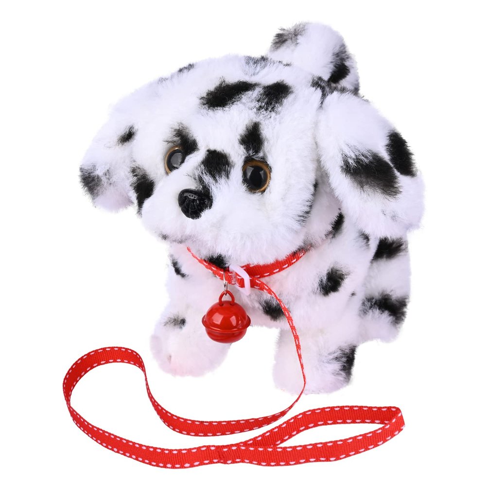WorWoder Plush Teddy Toy Puppy Electronic Interactive Pet Dog - Walking, Barking, Tail Wagging, Stretching Companion Animal for Kids (Dalmatians)