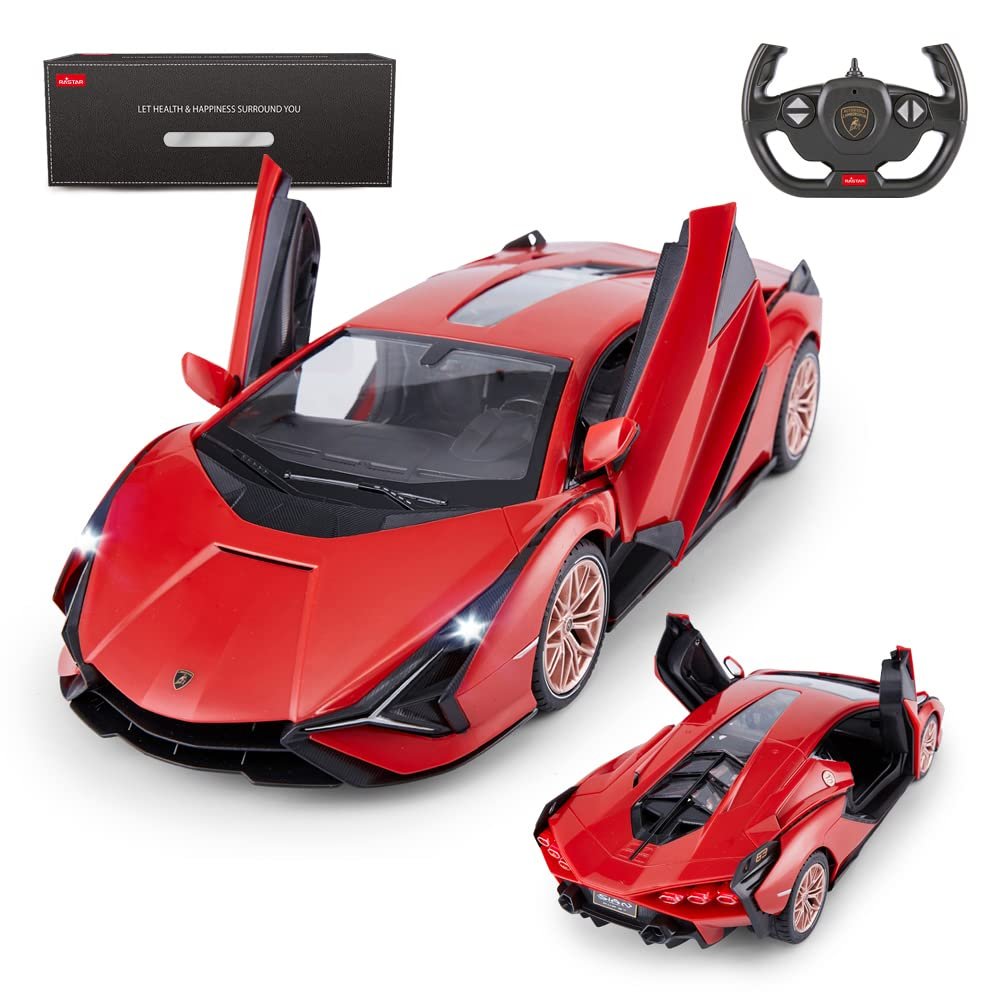 RASTAR RC Car Lamborghini Sin FKP 37 1/14 Remote Control Car, Lamborghini RC Toy for Kids Boys - RED