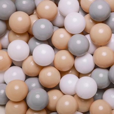 GOGOSO Ball Pit Balls for Toddlers Kids Plastic Balls for Ball-Pit Playpen Pool Baby Play Pastel BPA-Free Non Toxic Play Pastel Crush Proof Bal Beige Light Gray White 100pcs