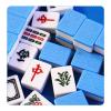 MASHUANG Cute Panda Small Chinese Mahjong Set for Travel, 144 Tiles Storage Bag Tablecloth 2 Dice, Easy to Carry, 26 x 18 mm (2 Colours) (Color : Blue) view 1