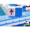 MASHUANG Cute Panda Small Chinese Mahjong Set for Travel, 144 Tiles Storage Bag Tablecloth 2 Dice, Easy to Carry, 26 x 18 mm (2 Colours) (Color : Blue) view 3