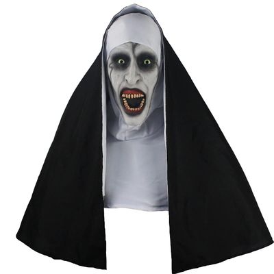 XYHJK Halloween Horror Nun Mask-Halloween Latex Headwear Costume Party Role-Playing Props-Suitable for All Kinds of People (Color : White)