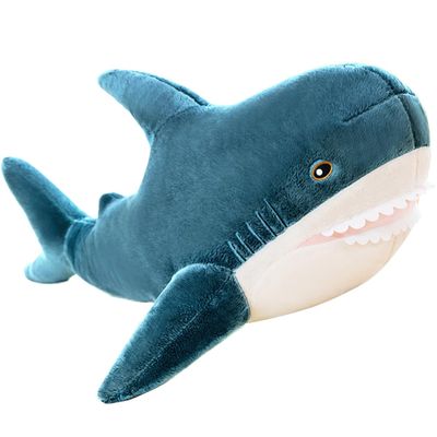 Kekeso Giant Shark Plush Pillow Soft Toy Stuffed Blue Shark Animal Pillow Comfortable Sleeping Pillow Back Cushion Doll Gift for Kids (Blue, 80cm/31.49inch)