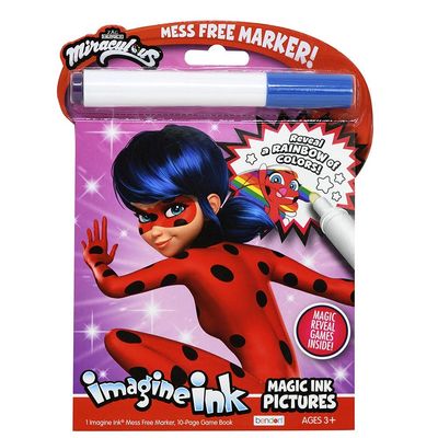 Bendon Miraculous Imagine Ink | Miraculous Coloring Book wih Mess Free Marker | Ladybug and Cat Noir Book | Officially Licensed (Small)