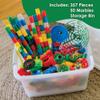 MindWare Colossal Elevator Marble Run  400-Piece Marble Maze Building Toys Set with Unique Marble Track Pieces, 150 Tubes, 9 Funnels, 50 Marbles and More with Wheeled Storage Bin view 3