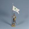 Team Miniatures Conquest of The Americas CLB6003 Conquistador with Spanish Banner 1:30 Scale Pewter view 1