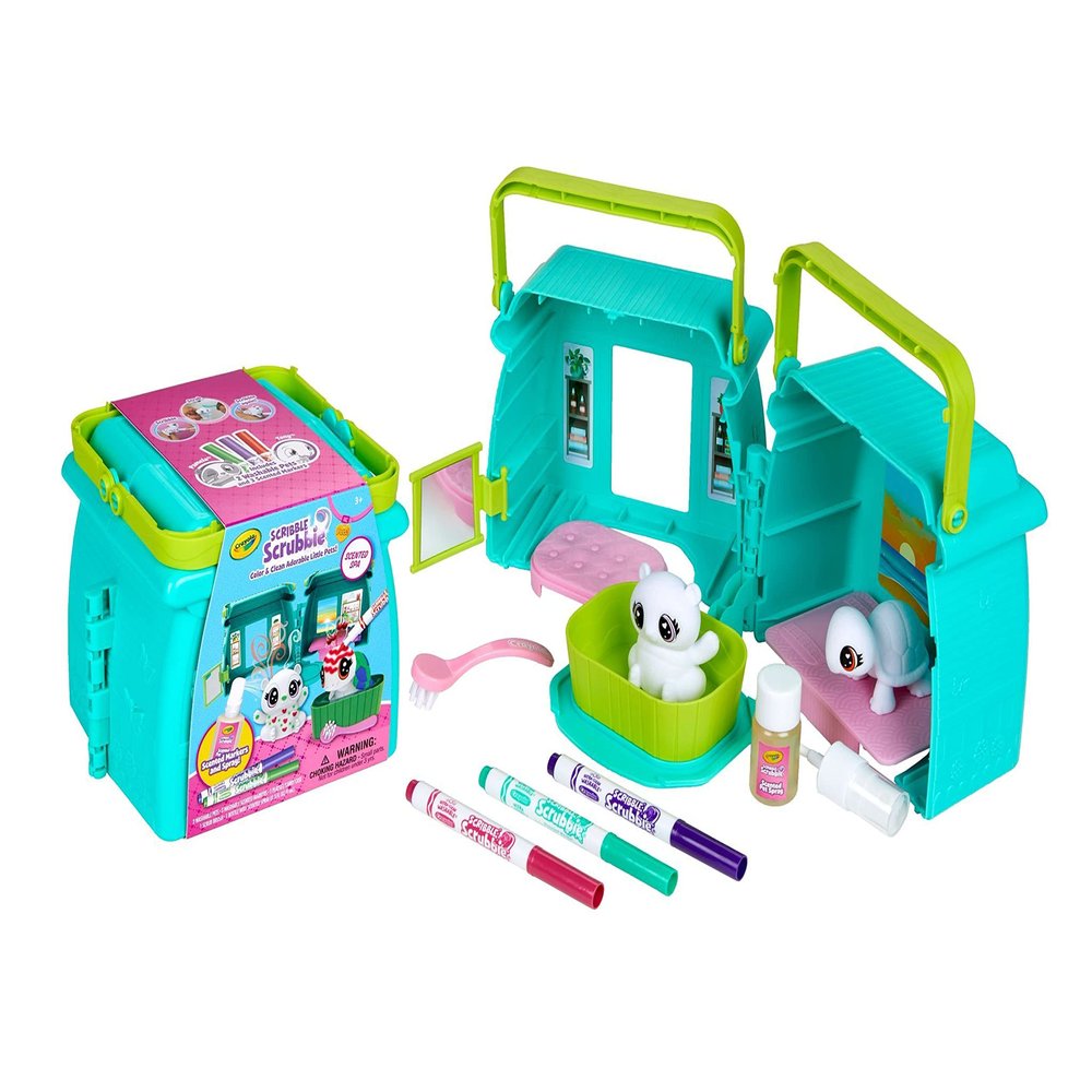 Crayola Scribble Scrubbie Pets Scented Spa, Animal Toy Playset, Includes Washable & Scented Markers, Gifts for Girls & Boys, Ages 3+