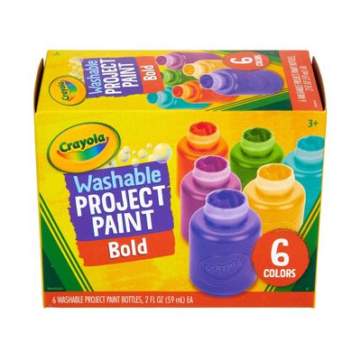 Crayola Washable Kids Paint (6ct), Assorted Bulk Paint Set for Kids, Christmas Gifts for Grandkids & Toddlers, Nontoxic, Arts & Crafts Kit, Ages 3+