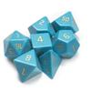 Turquoise Color Stone Polyhedral Wiz Dice with Velvet Bag - Set of 7 Handmade Dice! view 1