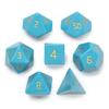 Turquoise Color Stone Polyhedral Wiz Dice with Velvet Bag - Set of 7 Handmade Dice! view 2
