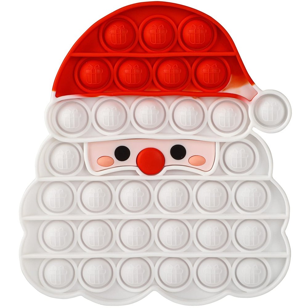 Christmas Pop Bubble Fidget Sensory Toys, Santa Claus Squeeze Sensory Toys, Christmas Novelty Gifts for Kids, Stress Relief and Anti-Anxiety Tools for Kids and Adults