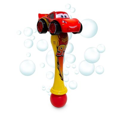 Disney Store Boy's Cars Lightning McQueen Light-Up Bubble Wand  Interactive LED Toy, Perfect for Kids, Authentic Movie Design, Ideal Outdoor Play & Parties, Durable and Safe for All Ages - Large