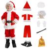 9PCS Kids Santa Costume Boys Santa Suit Youth Santa Claus Costume Outfit Child Jacket Toddler Coat for Halloween Christmas Cosplay Party view 1