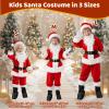 9PCS Kids Santa Costume Boys Santa Suit Youth Santa Claus Costume Outfit Child Jacket Toddler Coat for Halloween Christmas Cosplay Party view 4