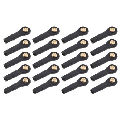 Micro Traders 20Pcs M2 Ball Head Holder Tie Rod End Joint Fit for RC Car Steering Plane/Glider Control Surfaces Boat Rudder/Throttle Servo Horns Accessory 2.0xL19mm (EA|737-A)