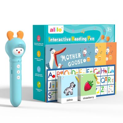 alilo Talking Pen Books Sets for Toddlers 3-6, Kids Learning Electronic Toys, Early Educational Gifts for Boys Girls, with 3 Interactive Audio Sound Books, 100 Talking Flash Cards, Alphabet