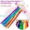 Baby Sensory Wooden Rattle Toys - 2PCS Rainbow Ribbon Ring Toys Wood Rattle Molar Circle Newborn Sensory Montessori Toy for Infant Babies Toddler view 2