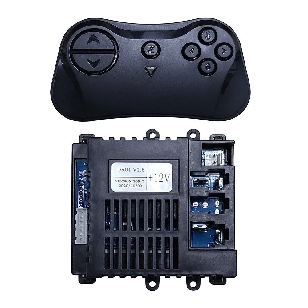 LinkePow 2.4G Bluetooth Remote Control and DR01 V2.6 12V Receiver Control Box Mother Board for Kids Ride On Car Powered Wheels Replacement Parts
