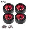 4PCS 1.9 Metal Beadlock Hub Rim for 1/10 RC Crawler Axial SCX10 90046 AXI03007 TRX4 RedCat D90,Red view 3
