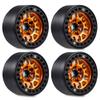4PCS 1.9 Metal Beadlock Hub Rim for 1/10 RC Crawler Axial SCX10 90046 AXI03007 TRX4 RedCat D90,Orange view 1
