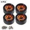 4PCS 1.9 Metal Beadlock Hub Rim for 1/10 RC Crawler Axial SCX10 90046 AXI03007 TRX4 RedCat D90,Orange view 4