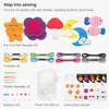 Arteza Kids Hand Sewing Kit, 5 Learn to Sew Plush Nature Crafts, 50 Pieces, Pre-Cut Felt Shapes, Plastic Needles, Plush Fill, Buttons, and Thread, Kids Craft Supplies with Instruction Guide view 2
