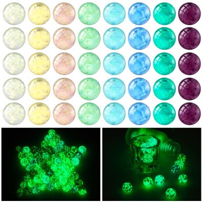 48 Pieces Marbles Glow in The Dark for Kids Mixed Colors Luminous Glass Marbles Runs for Kids Games DIY and Home Decoration(0.8 CM/ 0.32 Inch)