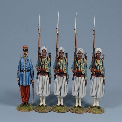 Team Miniatures Franco Prussian War 1870-1871 PFW-A6010 French Algerian Tirailleurs at Attention 1:30 Scale Pewter