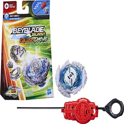 Beyblade Burst QuadDrive Guilty Linor L7 Spinning Top Starter Pack - Attack/Defense Type Battling Game with Launcher, Toy for Kids