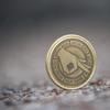 Gotcha You Looked Circle Punch Game Brass Coin - Laser Engraved view 2