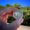 Gotcha You Looked Circle Punch Game Brass Coin - Laser Engraved view 3