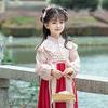 AINIFU Fairy Dresses Hanfu Skirt Princess Dresses Nezha Style Long-Sleeve Performance Costumes with Belt for Girl 4-16 Years Pink view 4