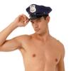 Manyakai Men's Halloween Police Captain Role Play Hat Carnival Party Officer Cap Accessory Fancy Dress Up Blue One Size view 4
