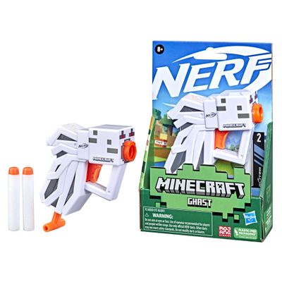 Nerf MicroShots Minecraft Ghast Mini Blaster, Includes 2 Official Elite Darts, Christmas Stocking Stuffers, Minecraft Ghast Mob Design