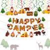 LaVenty 16 PCS Camping Birthday Party Decoration One Happy Camper Decoration Camping Party Supplies Camping Birthday Banner Picnic Birthday Party Decoration view 1
