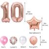 10th Birthday Decorations for Girls Double Digits Pink Banner Rose Gold 10 Foil Star Balloon Confetti Balloons for Girls Cheers to 10 Years Old Birthday Supplies(10th) view 4