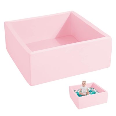 ENMOGO Foam Ball Pit for Toddlers Kids Square Soft Ball Pool Ideal Gift Play Toy for Children Kiddie Pools - Light Pink