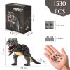 Aigidusansu Jurassic Dinosaur Micro Building Blocks, 1530pcs Velociraptor Tyrannosaurus Rex DIY Mini Diamond Blocks Bricks Toy Dinosaur for Boys Age 8-12 9 10 11 12 13 14 15 16 Teens Adults view 3