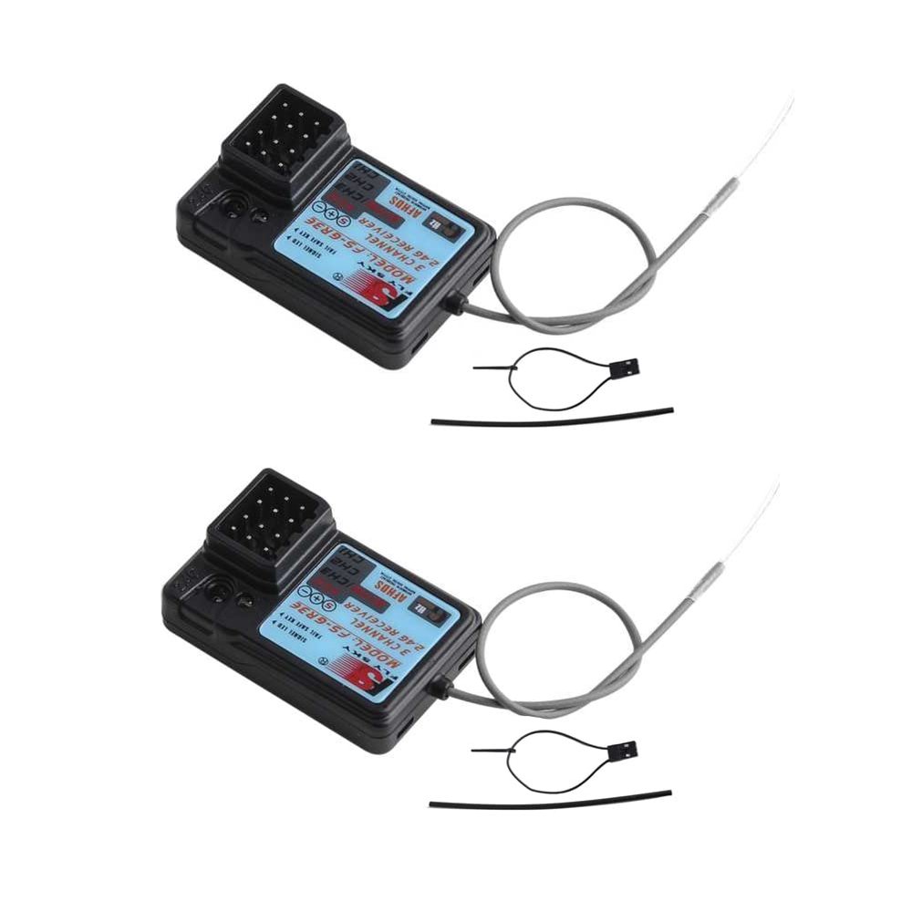 RCmall Flysky Receiver FS-GR3E Upgraded Waterproof Long Range AFHDS 3CH 2.4G Receiver for FS-i6X/FS-T6 / FS-i10 / TH9X /FS-GT2 /FS-GT2B /FS-GT3B /FS-GT3C/ FS-iT4S Transmitter for Crawlers (Pack of 2)