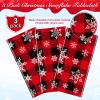 3 Pieces Red and Black Buffalo Plaid Merry Christmas Party Tablecloth Decorations,Plastic White Snowflake Buffalo Plaid Sign Table Cover for Winter Christmas Holiday Party Supplies,54x108 inch view 4