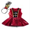 Agoky Kids Girls Halloween Circus Ringmaster Cosplay Costume Sleeveless Shiny Sequin Tutu Dress Fancy Party Dress Up Red 14 Years view 3
