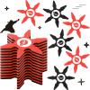 Deekin 48 Pcs Ninja Foam Star Toys Throwing Stars Foam Throwing Toys for Boys Gift Ninja Party Favors Birthday Party Decorations, 4 Inch, Black and Orange view 1
