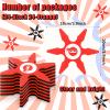 Deekin 48 Pcs Ninja Foam Star Toys Throwing Stars Foam Throwing Toys for Boys Gift Ninja Party Favors Birthday Party Decorations, 4 Inch, Black and Orange view 2