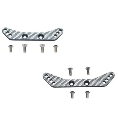 GPM Carbon Fiber Front & Rear Shock Tower Silver : Tamiya 1/10 4WD TA08 PRO