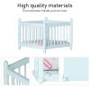 1:12 Scale Wooden Doll House Baby Bed DIY Miniature Doll House Mini Furniture Accessories with Mattress Square Bed Blue Children's Day Gift view 3