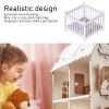 1:12 Scale Wooden Doll House Baby Bed DIY Miniature Doll House Mini Furniture Accessories with Mattress Square Bed White Children's Day Gift view 2