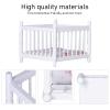 1:12 Scale Wooden Doll House Baby Bed DIY Miniature Doll House Mini Furniture Accessories with Mattress Square Bed White Children's Day Gift view 3