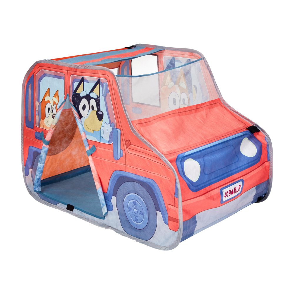 Bluey Heeler 4WD Pop-Up Tent for Kids, Easy Storage Pop Up Play Tent with Door, Windscreen, & Peep Window, Outdoor Toddler Playhouse for Ages 2+