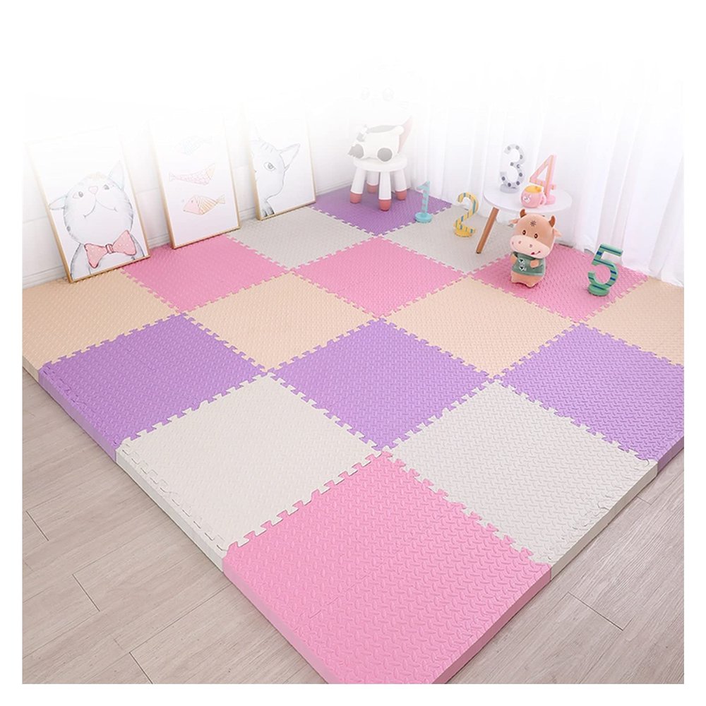 AYLYHD Interlocking Foam Baby Play Mat Star Tiles with Edges - Play Mats, Colouful Tile Mats for Babies and Children (Color : D, Size : 30x30x1.0cm-40pcs)